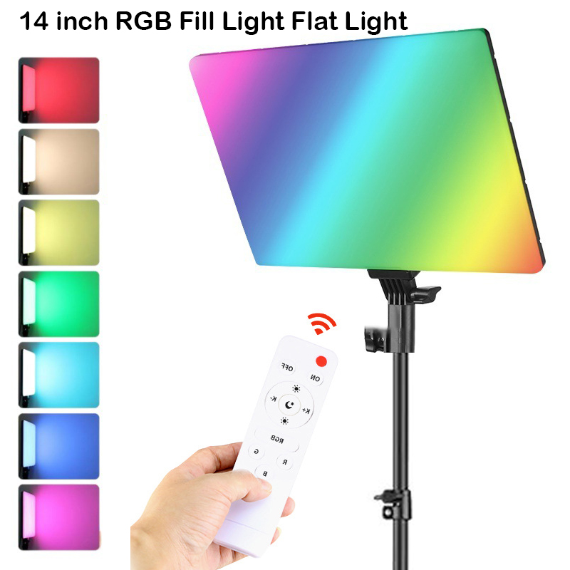 Photography Lighting Board - RGB 14'' LED Video Light Remote