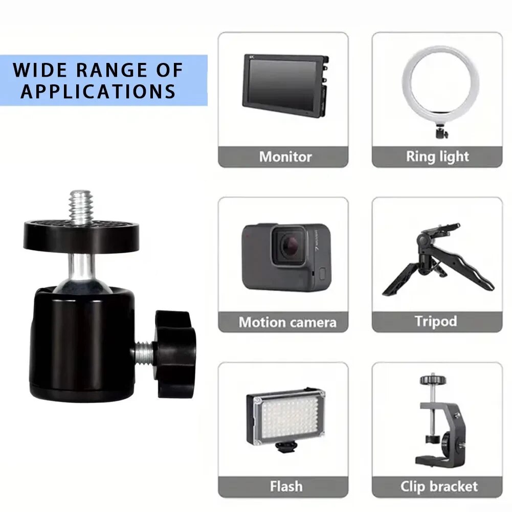 Mini Ball Head 1/4 Screw 360 S - Photography Lighting Circle ulasan dan harga