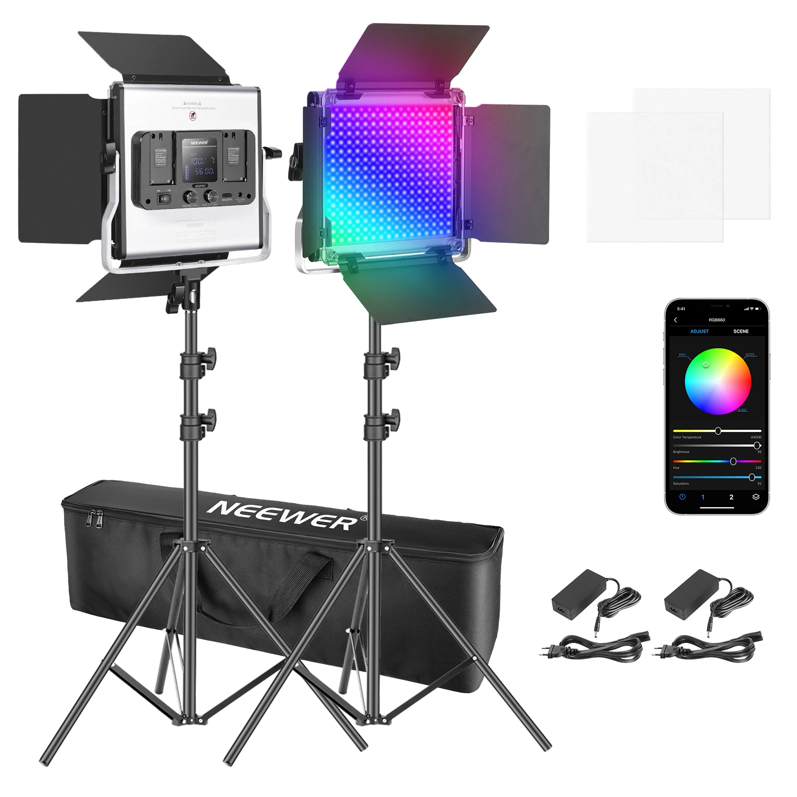 Neewer 660 RGB Led Light With  - Photography Lighting Kit Neewer ulasan dan harga