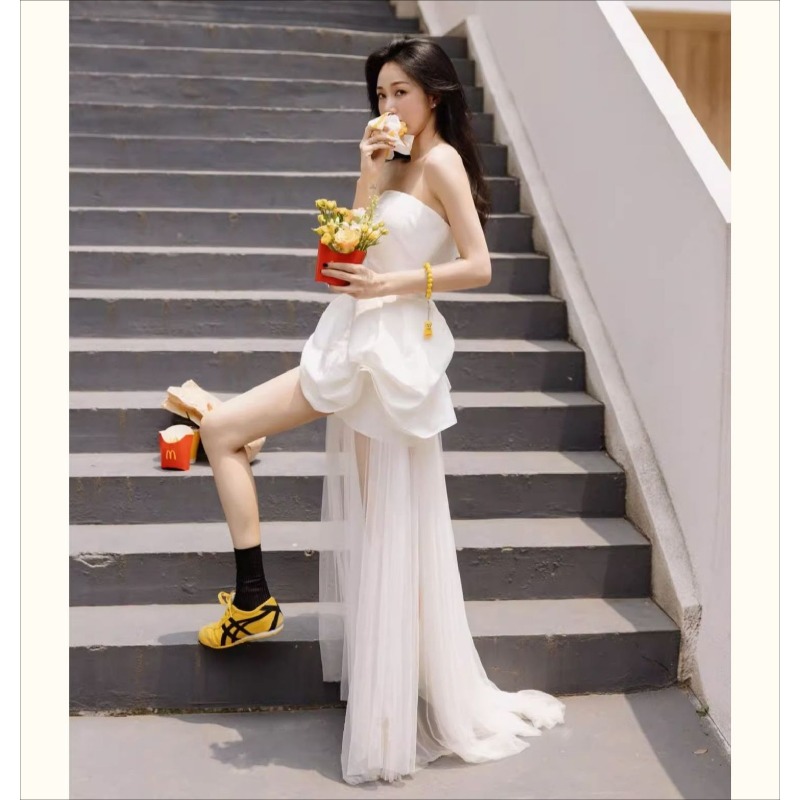 French White Strapless Morning - Lighting In Photography ulasan dan harga