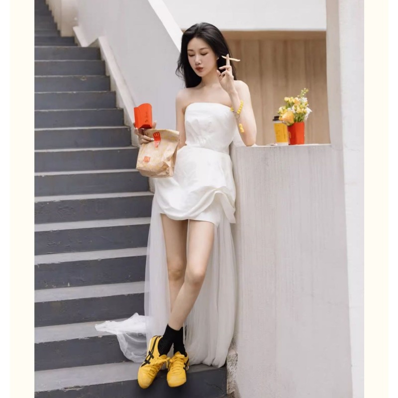 French White Strapless Morning - Lighting In Photography ulasan dan harga