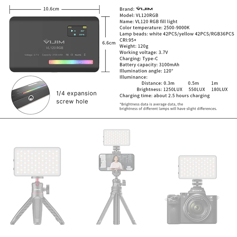 2026 New120 RGB Pocket Fill Li - Lighting In Photography ulasan dan harga