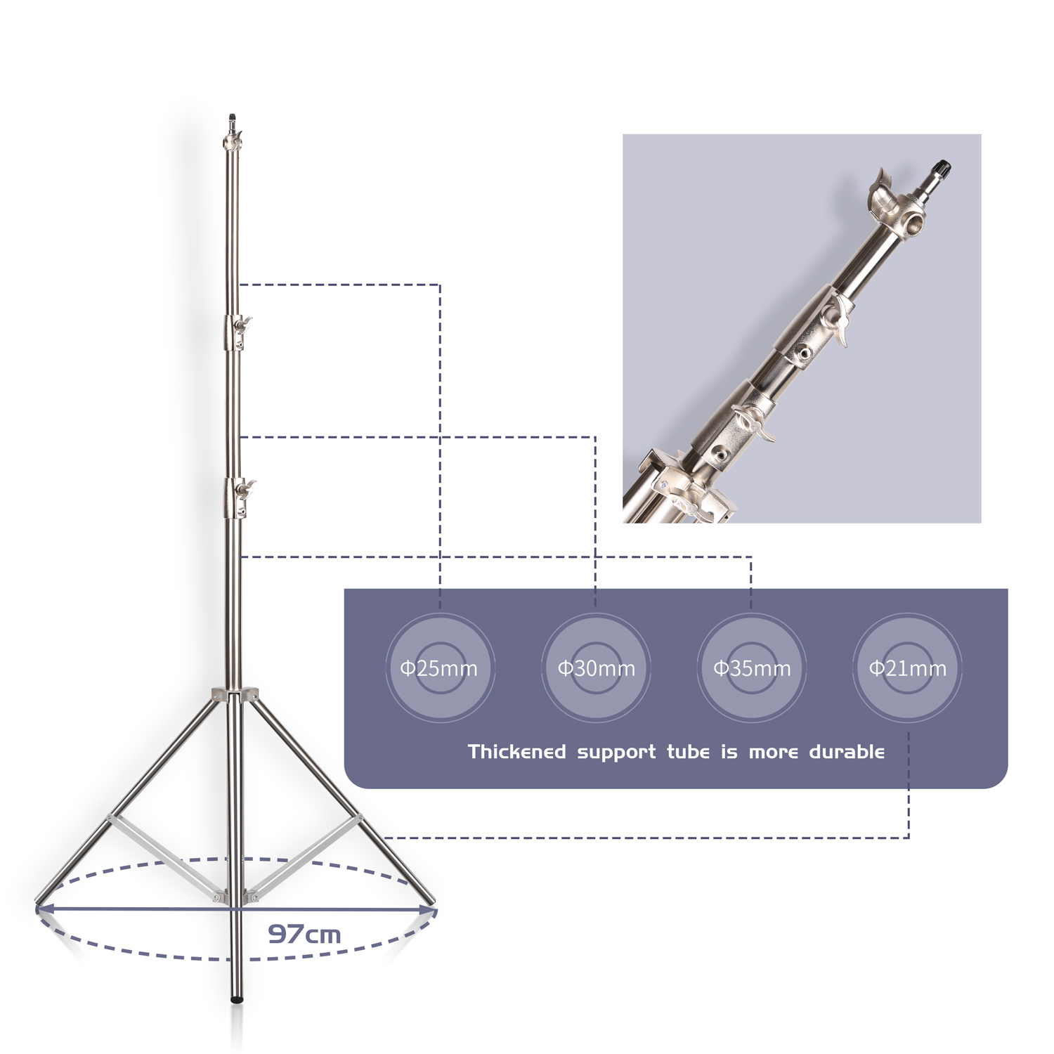 SH 2.8M Stainless Steel Light  - Photography Lighting System ulasan dan harga