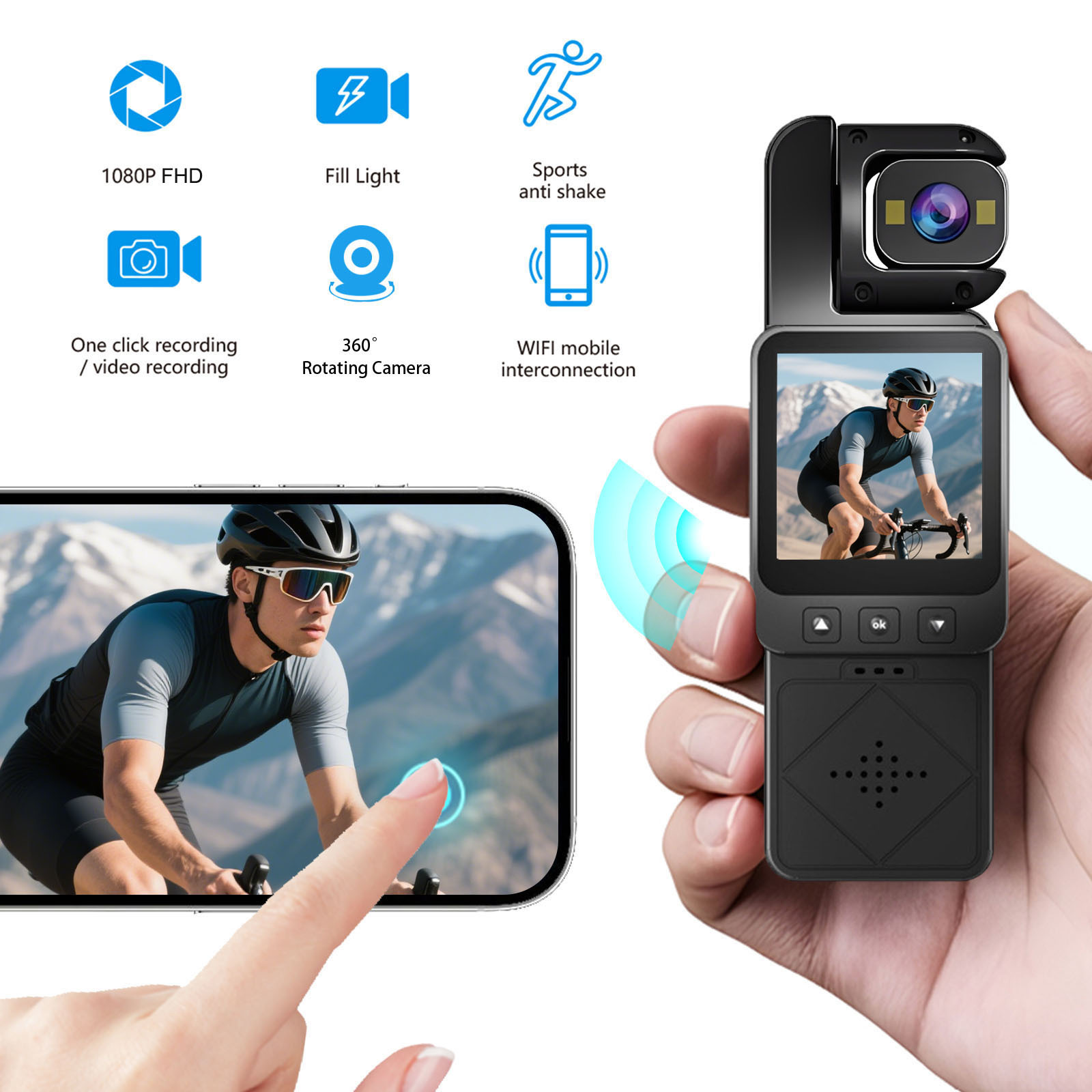 DV02 4K Handheld Action Camera - Photography Lighting System ulasan dan harga