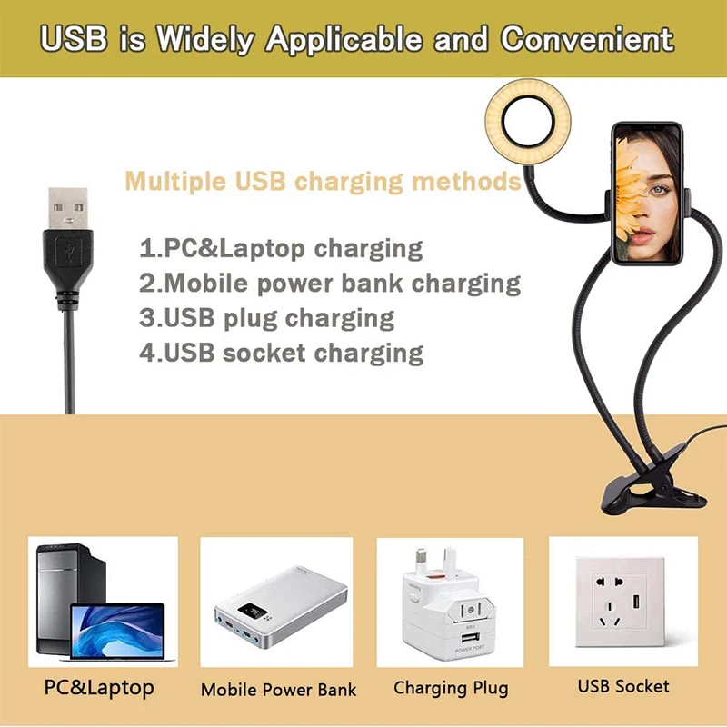 Universal Selfie Ring Light wi - Photography Lighting Circle ulasan dan harga