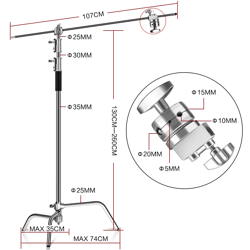 C-Stand Photography Stand Stai - Boom Arm Stand ulasan dan harga
