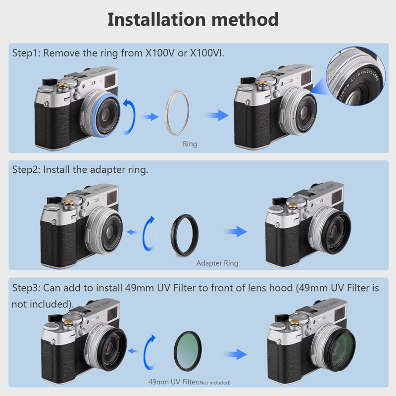 Haoge Lens Filter Adapter Ring - Fujifilm Camera X100Vi ulasan dan harga