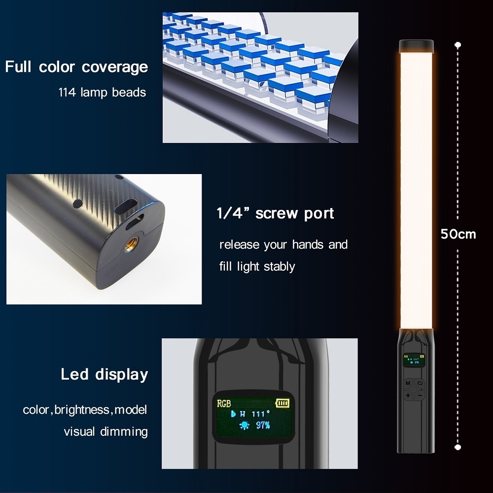 50CM RGB Stick Light Wand Ligh - Photography Types Of Lighting ulasan dan harga