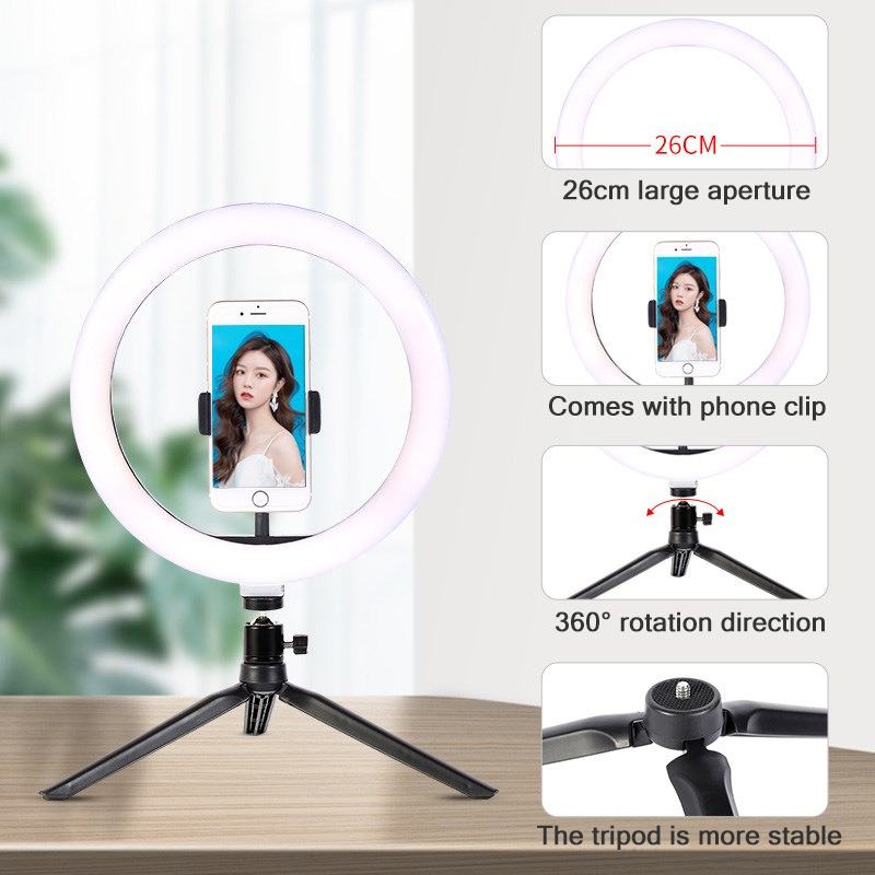 26cm 10 inch Led Ring Selfie L - Photography Lighting Set ulasan dan harga