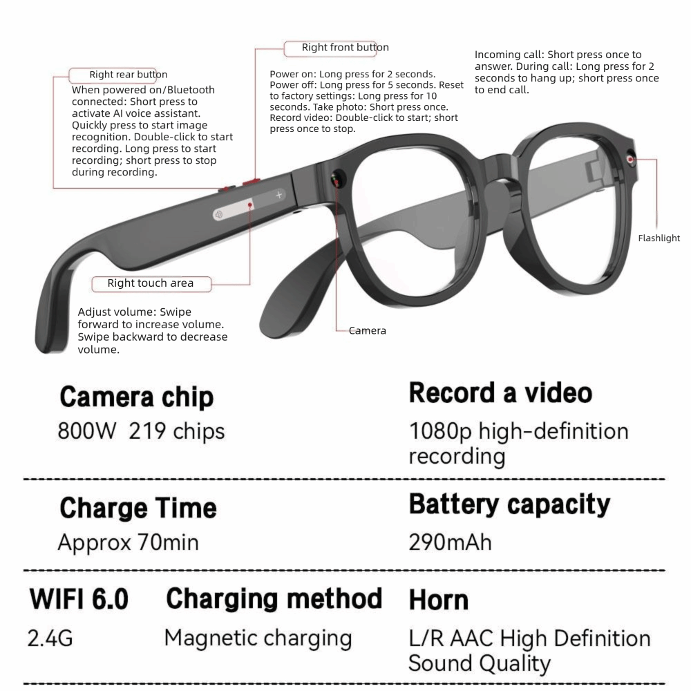 2 in 1 AI Smart Glasses HD Pho - Quality Photography Lighting ulasan dan harga