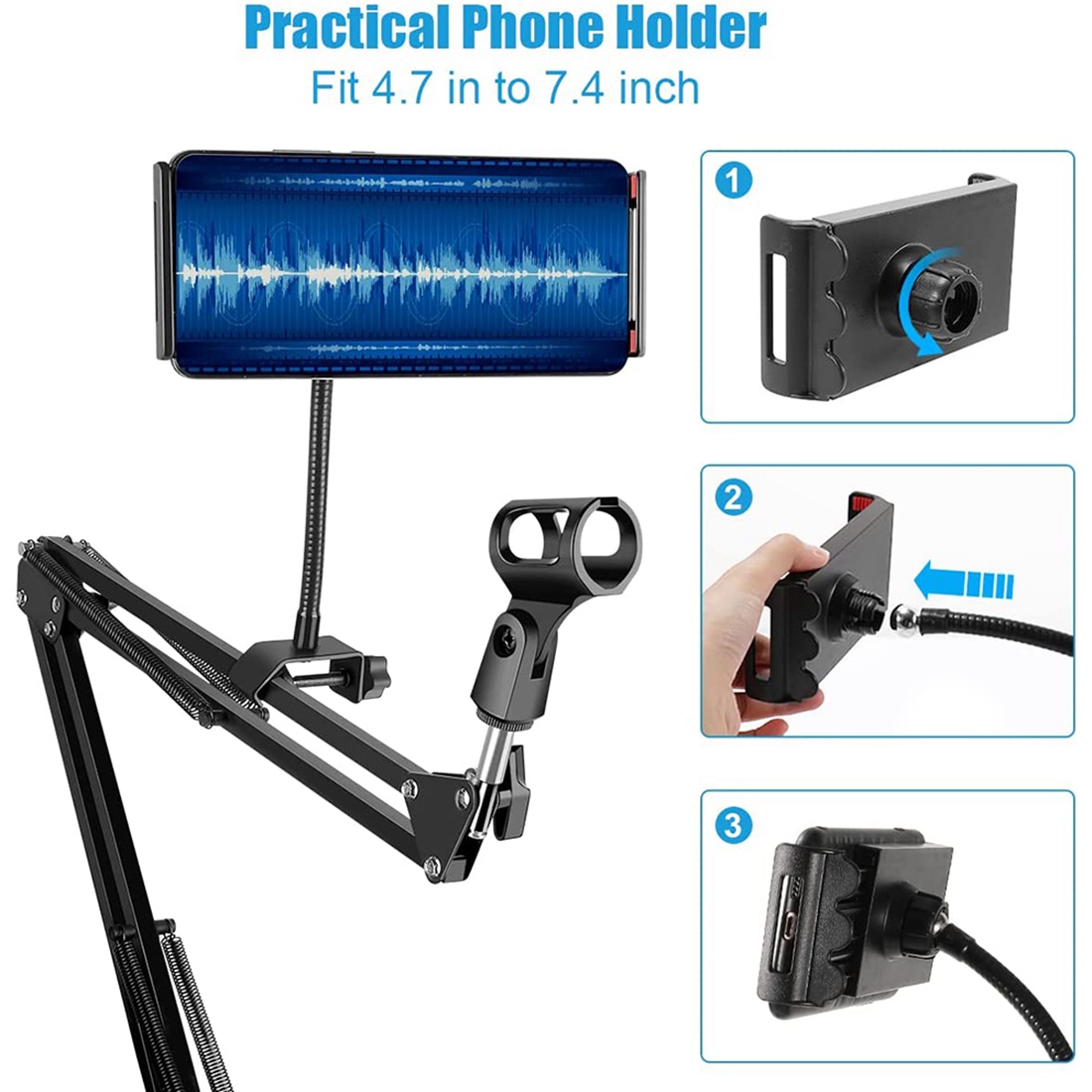 NALFI-Microphone Stand,Adjusta - Boom Arm Stand ulasan dan harga