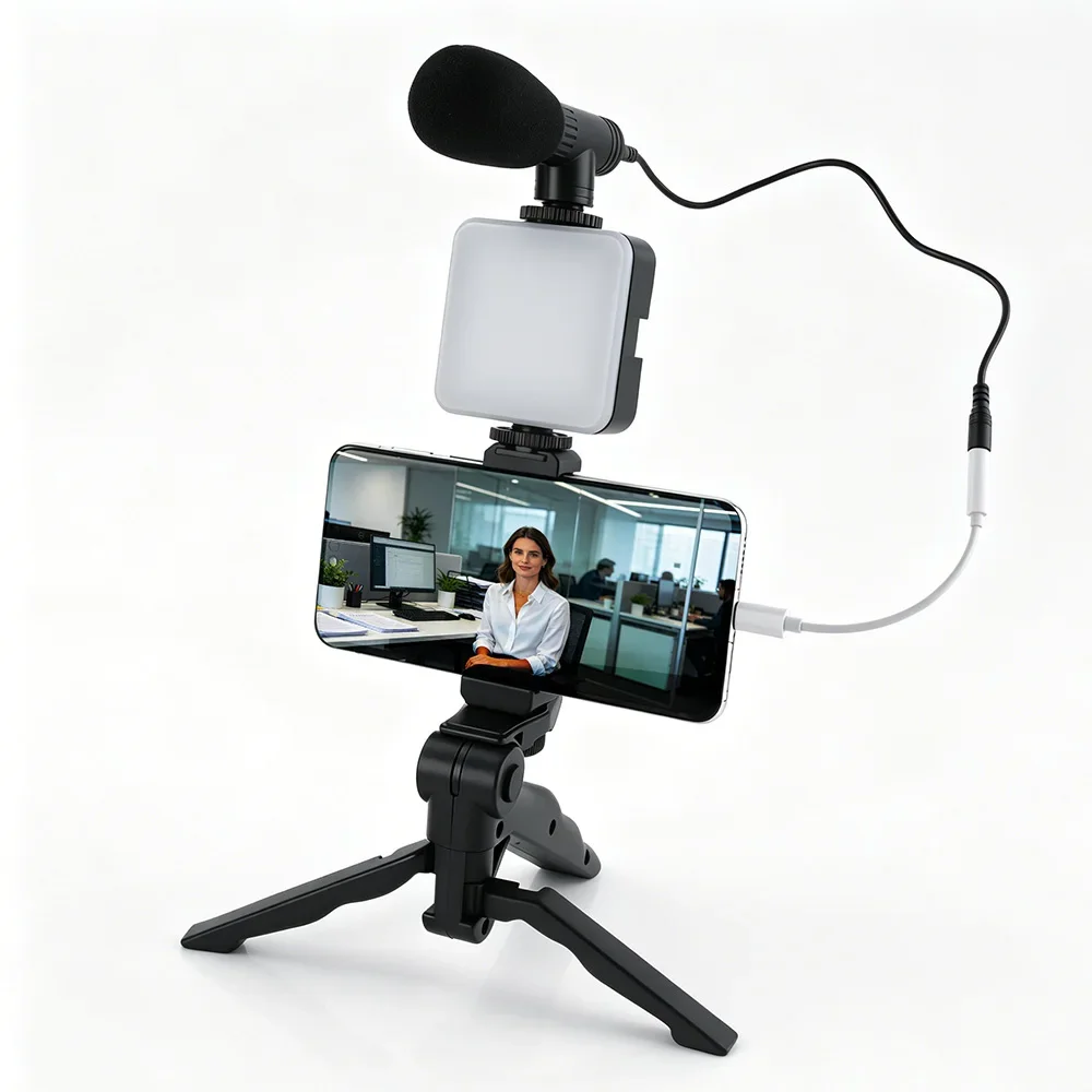Smartphone Vlogging Kit Led Vi - Photography Lighting Kit Portable ulasan dan harga