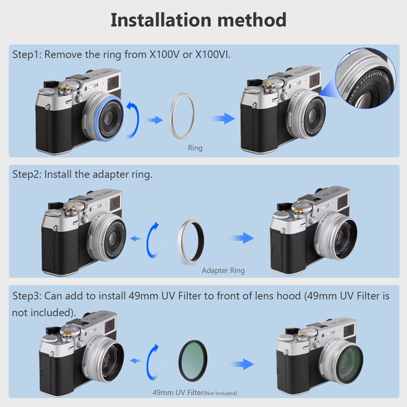 Haoge Lens Filter Adapter Ring - Fujifilm Camera X100Vi ulasan dan harga