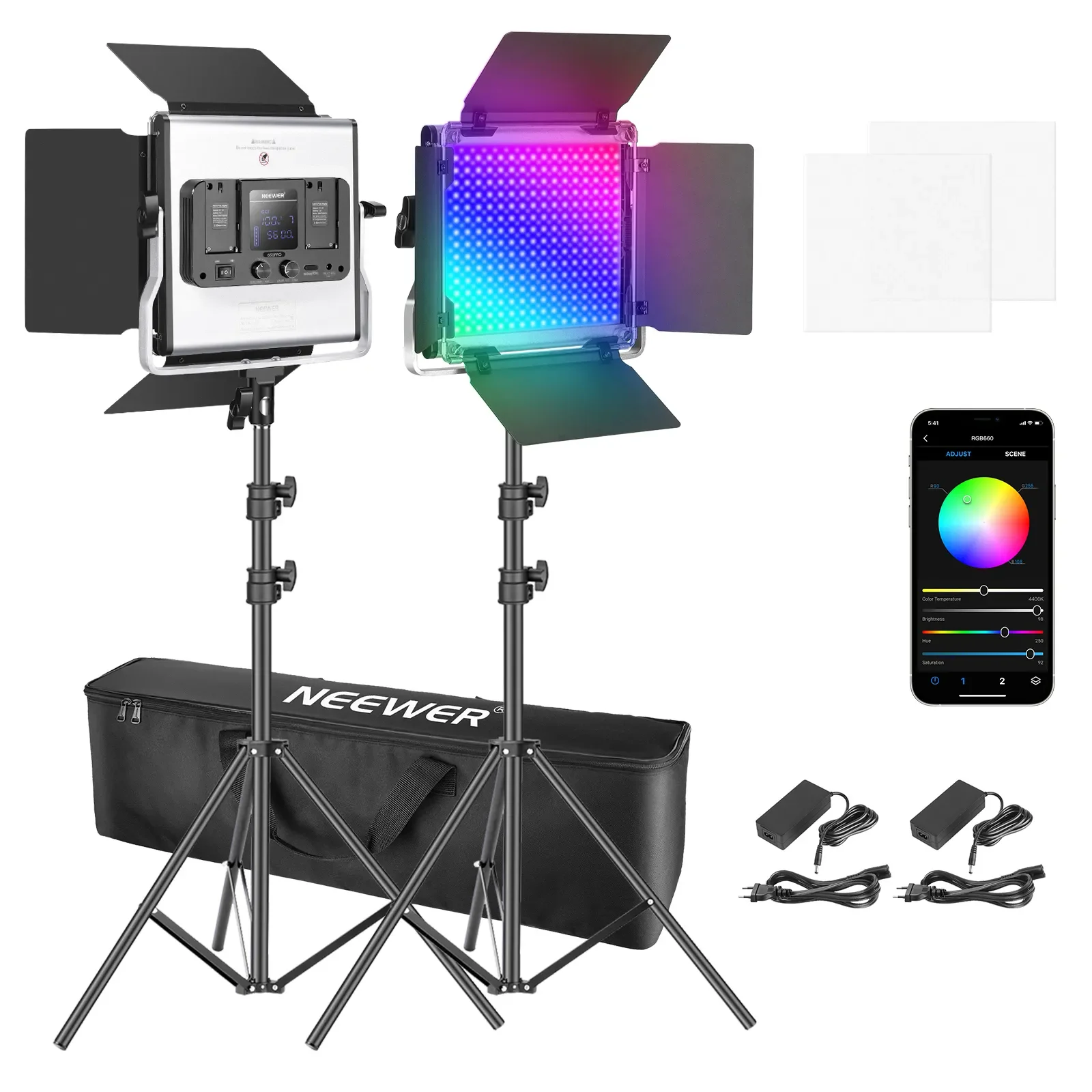 Neewer 2 Packs 660 RGB Led Lig - Photography Lighting Kit Neewer ulasan dan harga