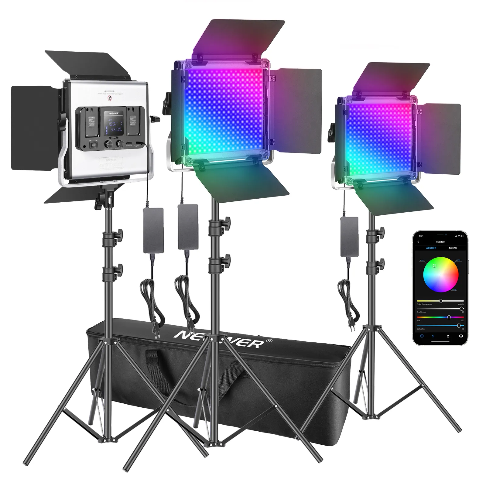 Neewer 3 Packs 480 RGB Led Lig - Photography Lighting Kit Neewer ulasan dan harga