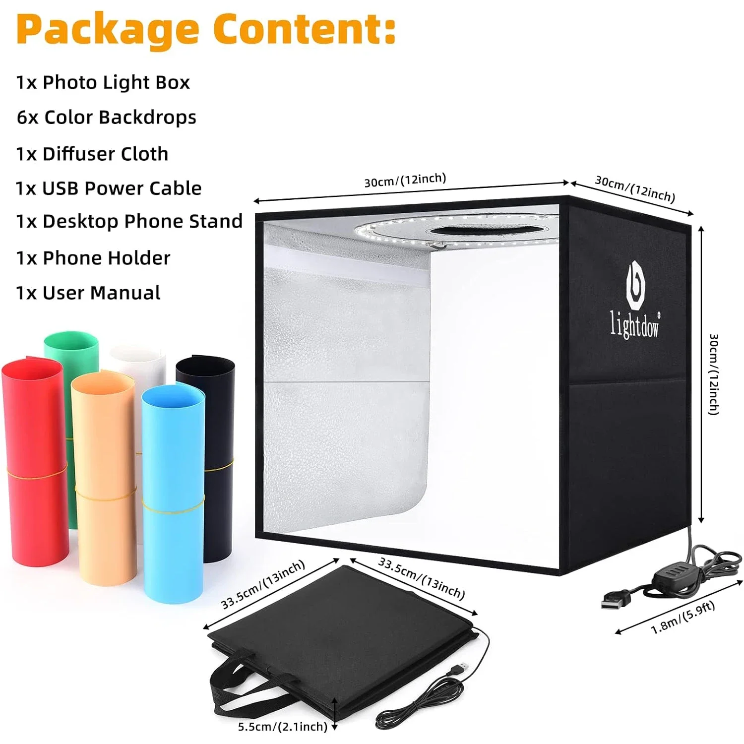 Lightdow Dimmable Photo Box LE - Photography Lighting Kit Portable ulasan dan harga