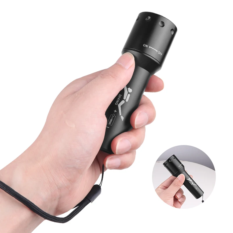 New T6 LED Diving Torch Long-R - Lighting In Photography ulasan dan harga