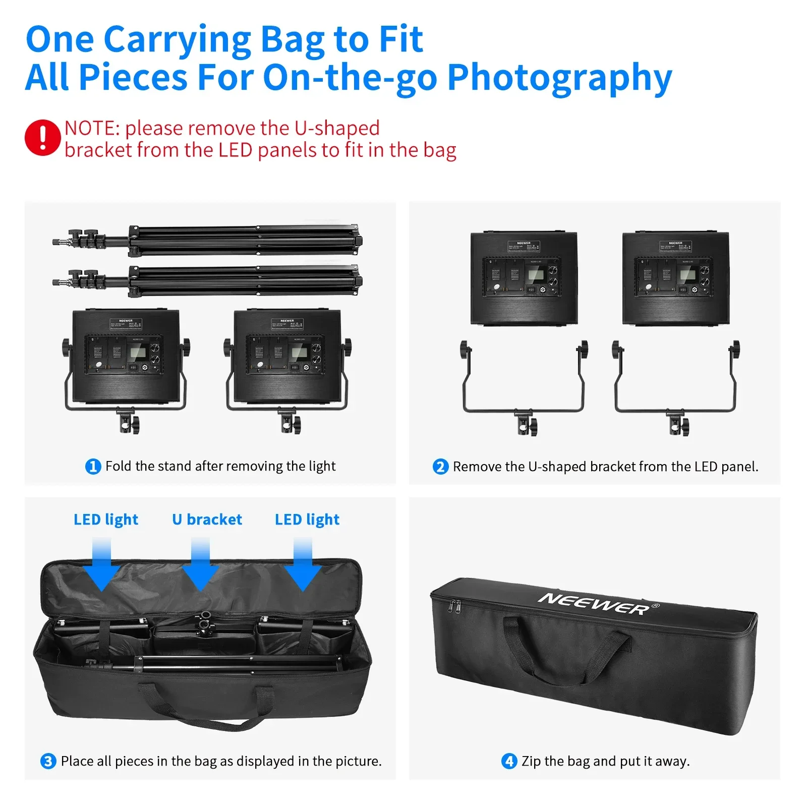 Neewer 2-Pack Advanced 660 LED - Photography Lighting Kit Neewer ulasan dan harga