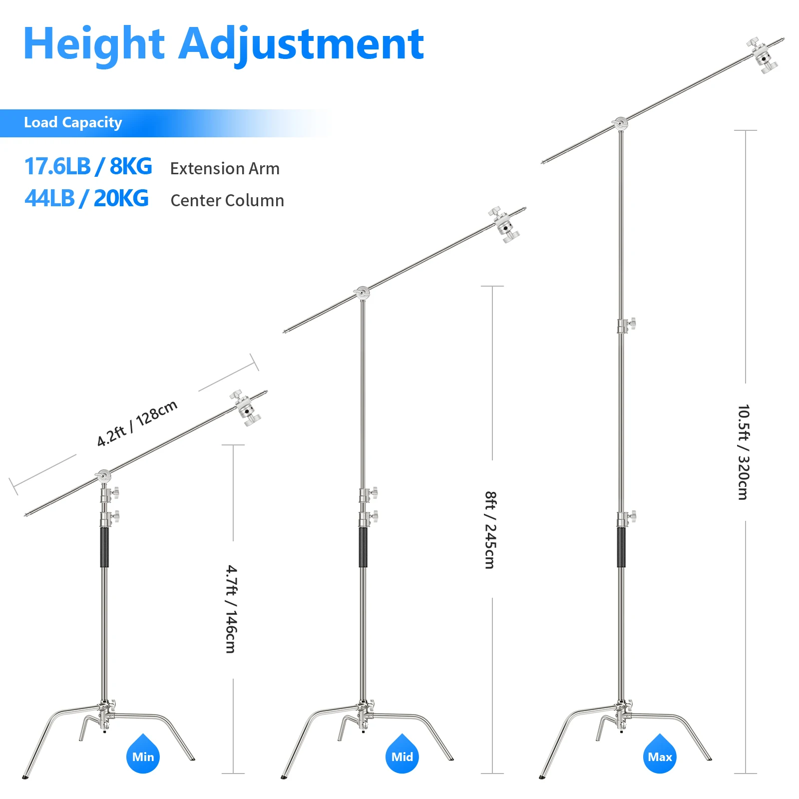 NEEWER Pro 100% Stainless Stee - Boom Arm Stand ulasan dan harga