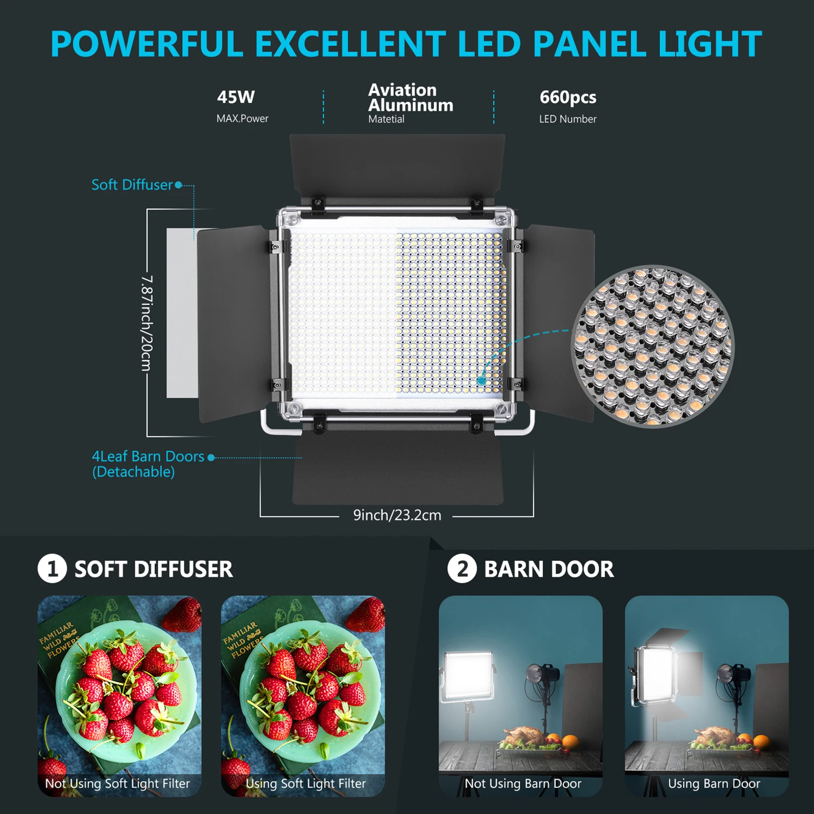 Neewer 660 LED Video Light 40W - Photography Lighting Kit Neewer ulasan dan harga